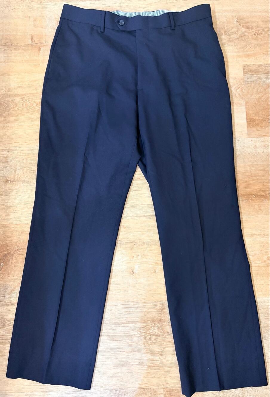 Tommy Hilfiger Men's 100% Wool Dress Pants Slacks 42R x 36W Blue Striped Lining
